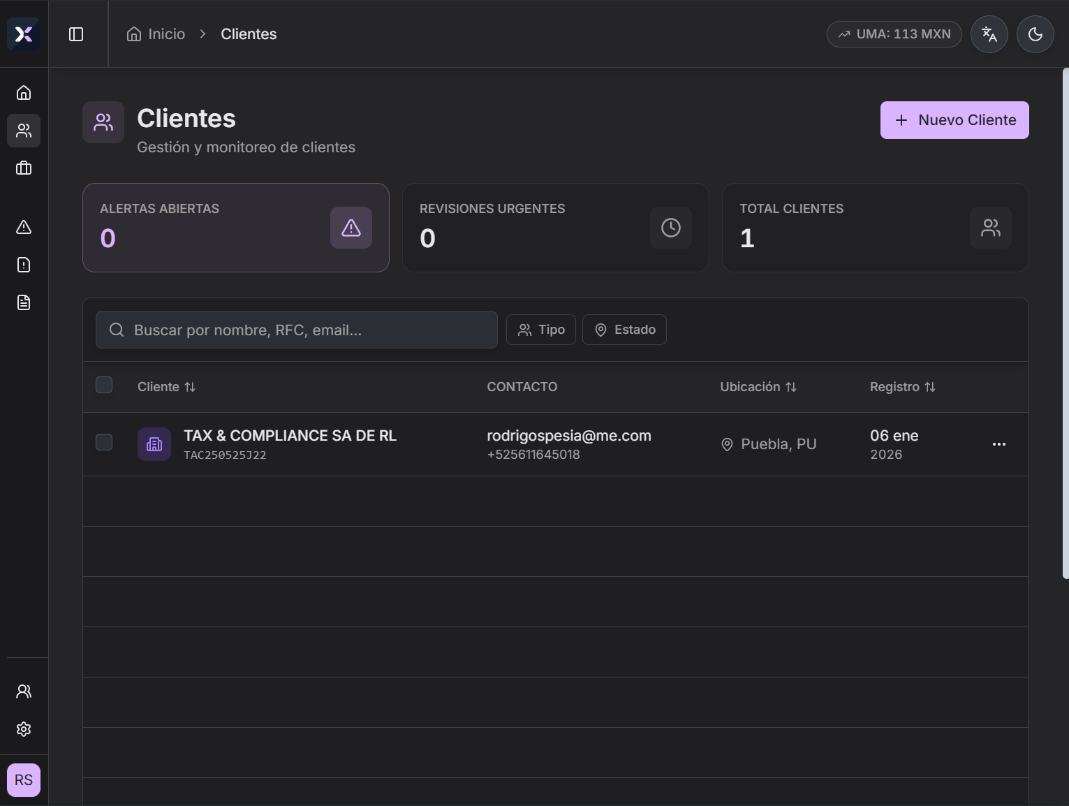 Gestión de Clientes